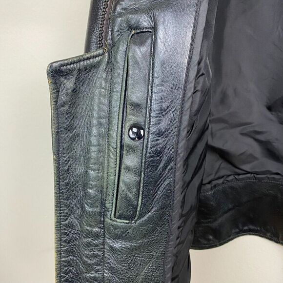 Vintage 70s Harley Davidson NY Police Department Leather Jacket Large Heavy - Picture 12 of 15